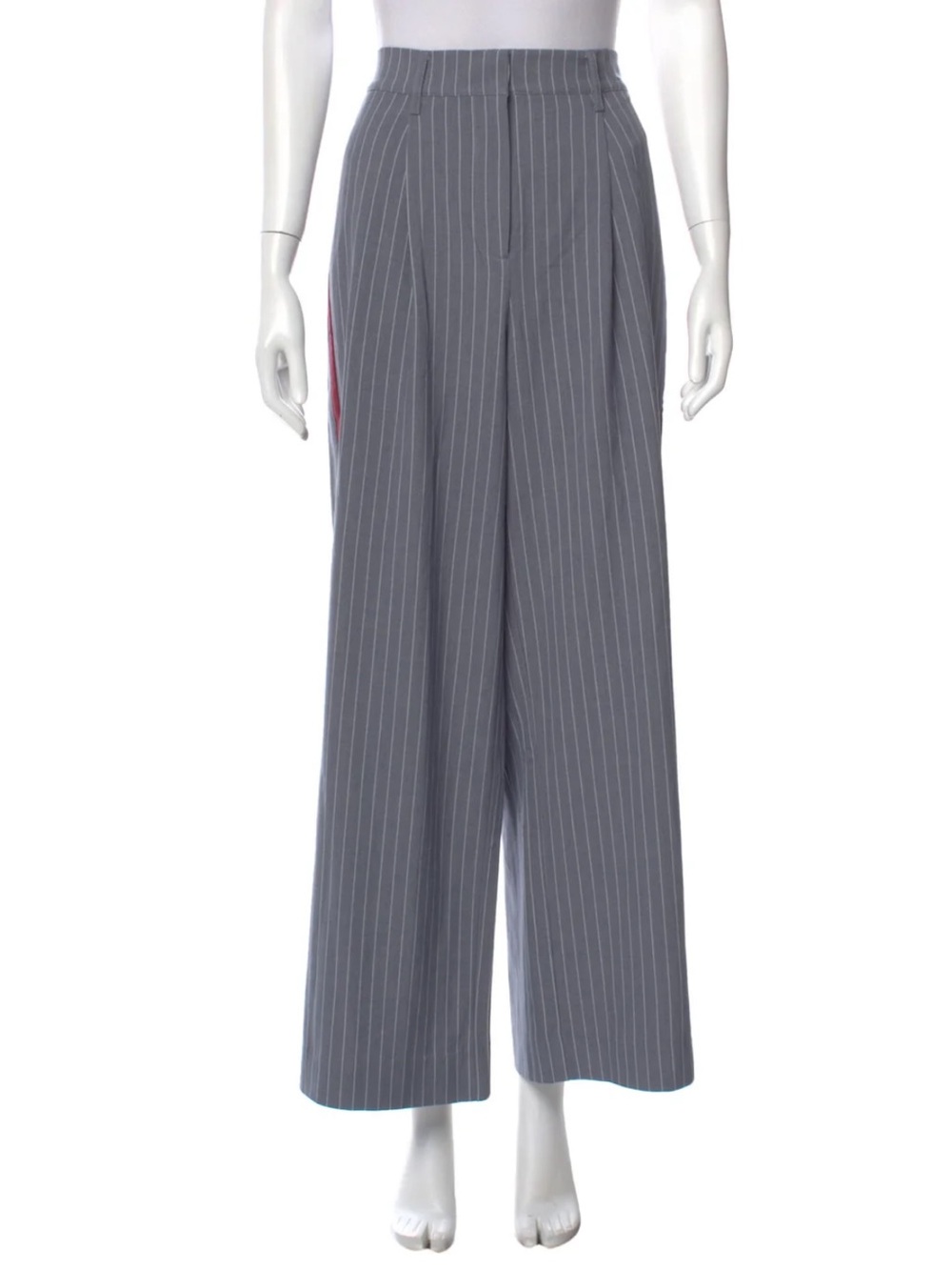 Christian Lacroix Gray Pinstripe Wide Leg Pants NWOT Medium Designer